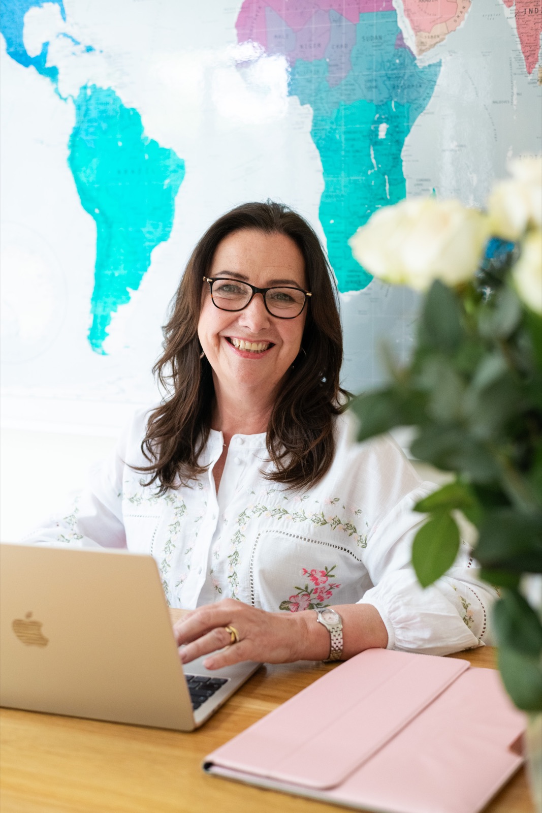 Carolyn working with clients online